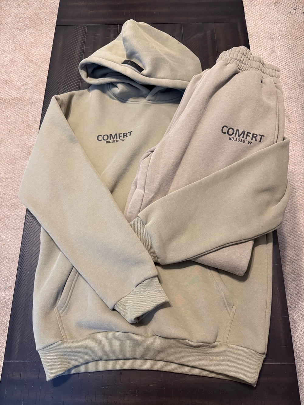 Comfrt Olive Green Hoodie Sweat Set